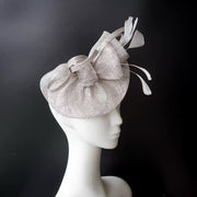 Abacá Bow & Plume Fascinator F3008 - MOGHANT