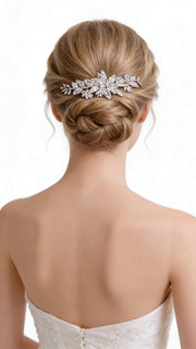 Elysian Handwoven Timeless Pearl & Crystal Majesty Bridal Hair Comb - MOGHANT