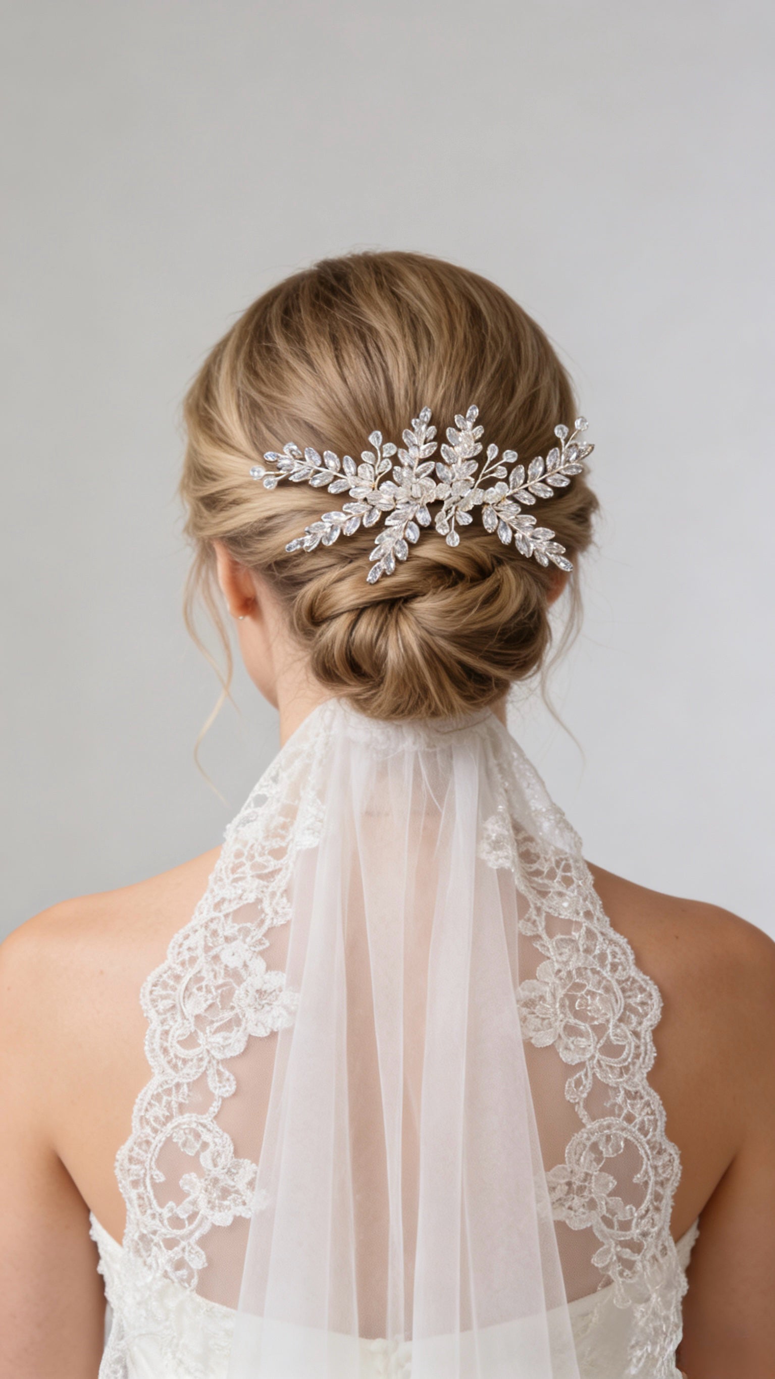 Elysian Handwoven Austrian Crystal Verdant Leaf Bridal Hair Comb - MOGHANT