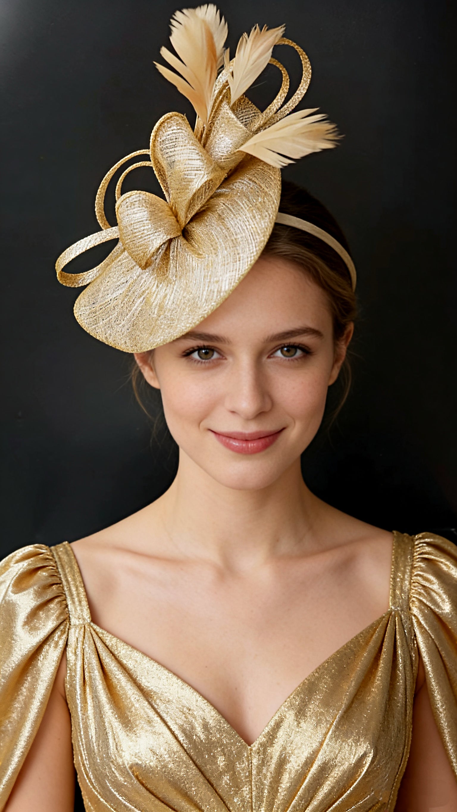 Abacá Bow & Plume Fascinator F3008 - MOGHANT