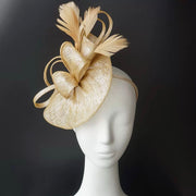 Abacá Bow & Plume Fascinator F3008 - MOGHANT