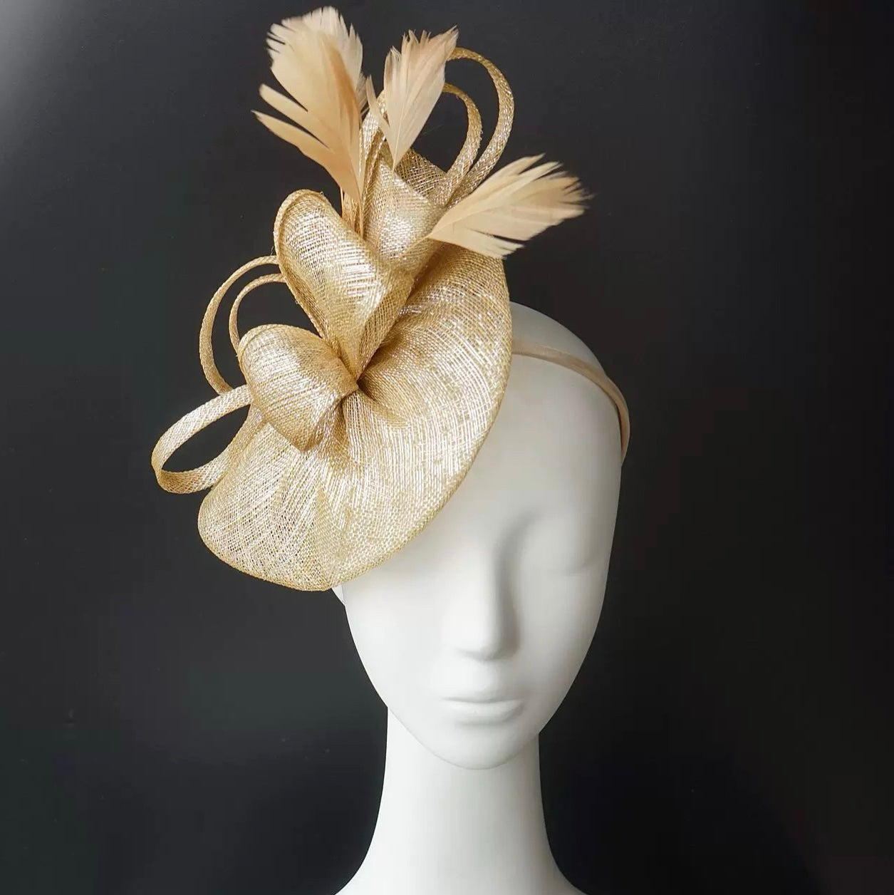 Abacá Bow & Plume Fascinator F3008 - MOGHANT