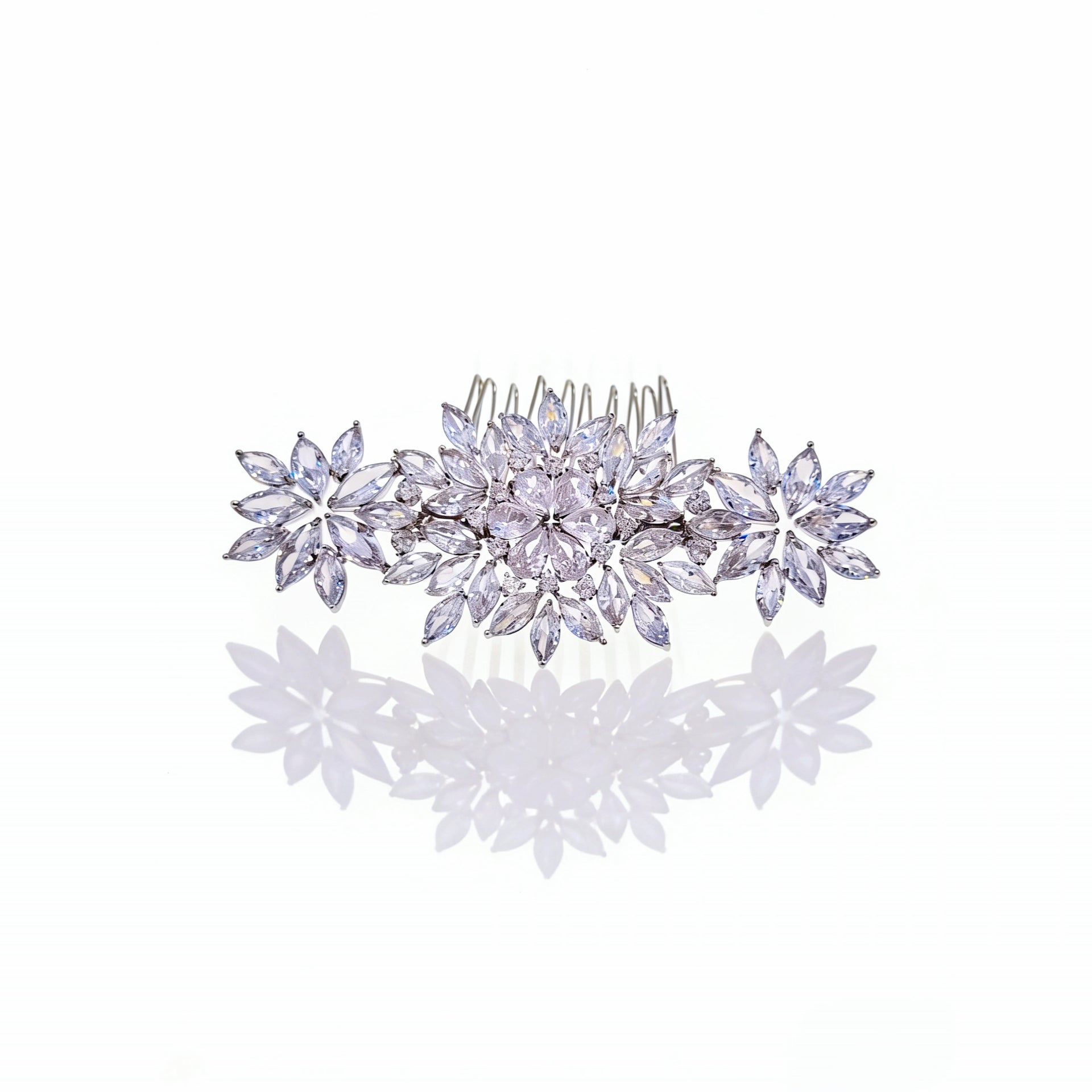 Lumina Ethereal Floral Cascade Bridal Hair Comb - MOGHANT