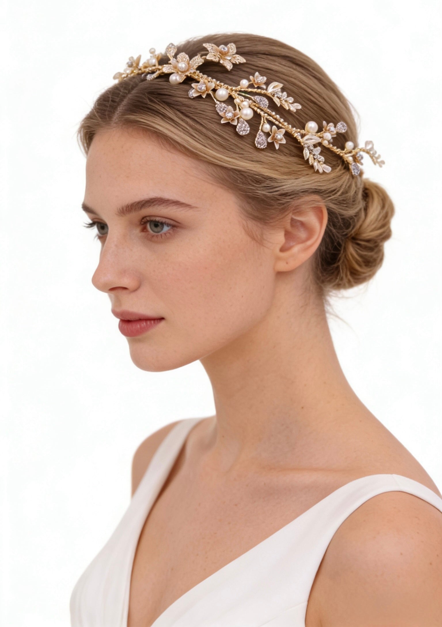Elysian Handwoven Blooming Branch Bridal Hair Clip - MOGHANT