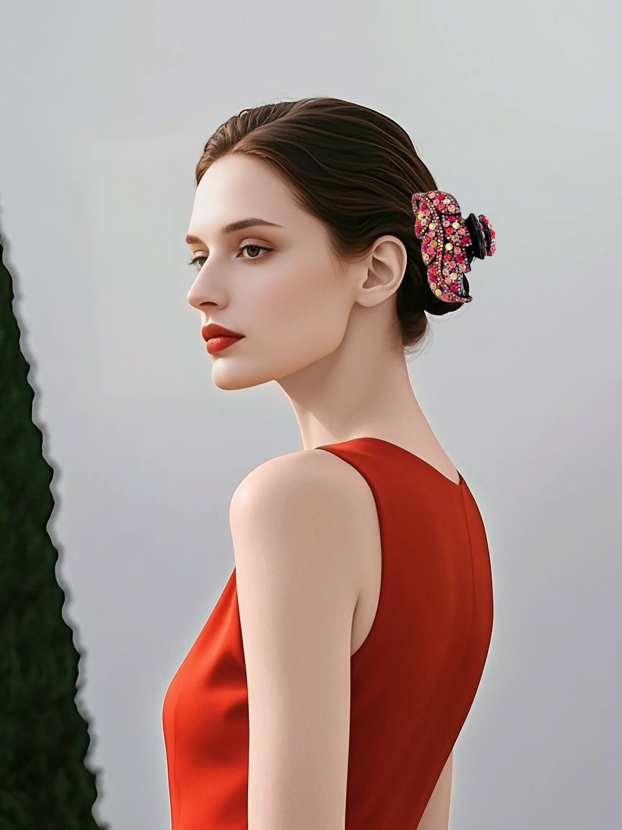Lustrous Bloom · Rosy Vines Hair Claw
