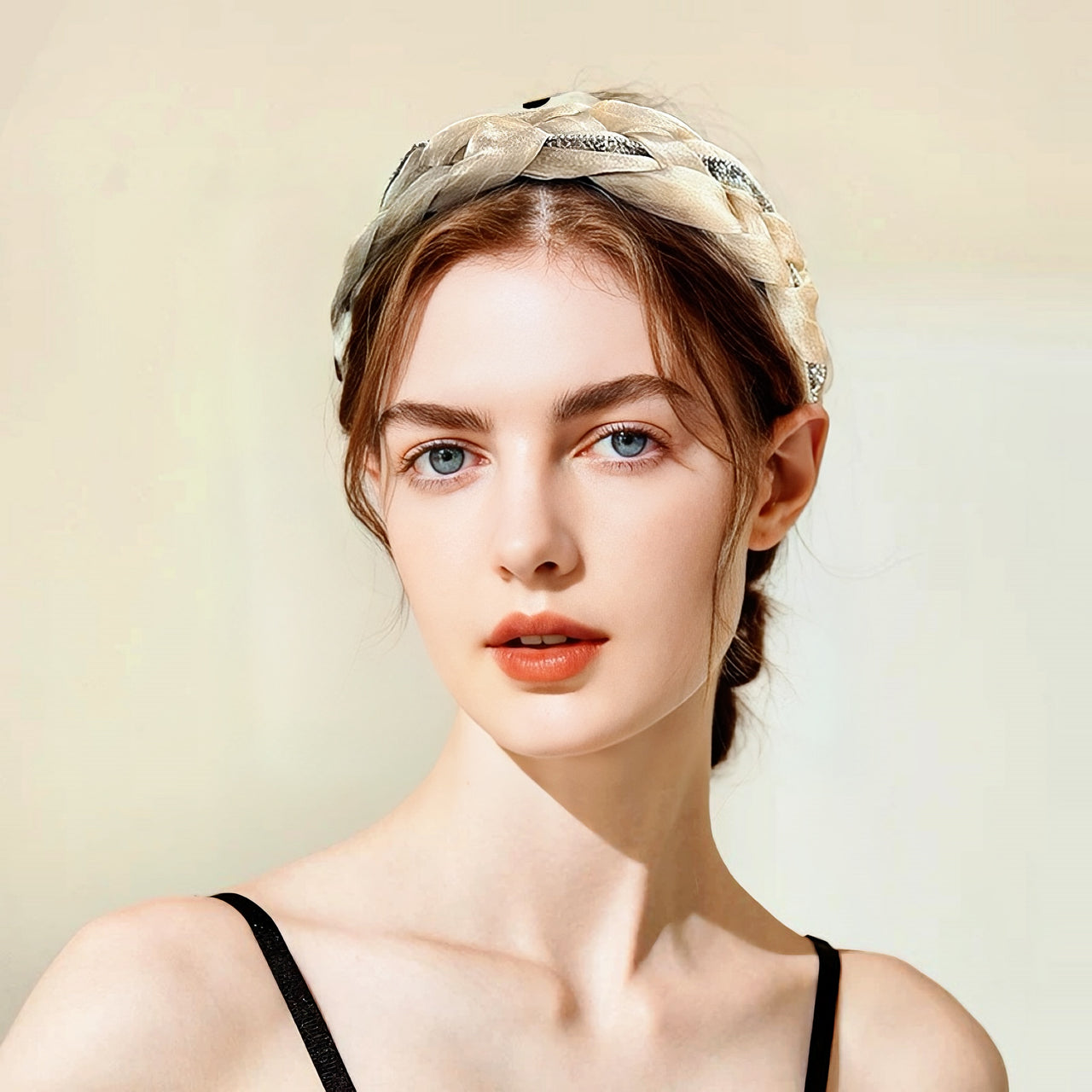 Mayfair Charm · Organza Braided Crystal Headband