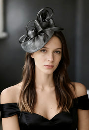 Abacá Bow & Plume Fascinator F3008 - MOGHANT