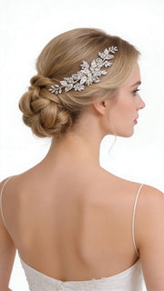 Elysian Handwoven Timeless Pearl & Crystal Majesty Bridal Hair Comb - MOGHANT