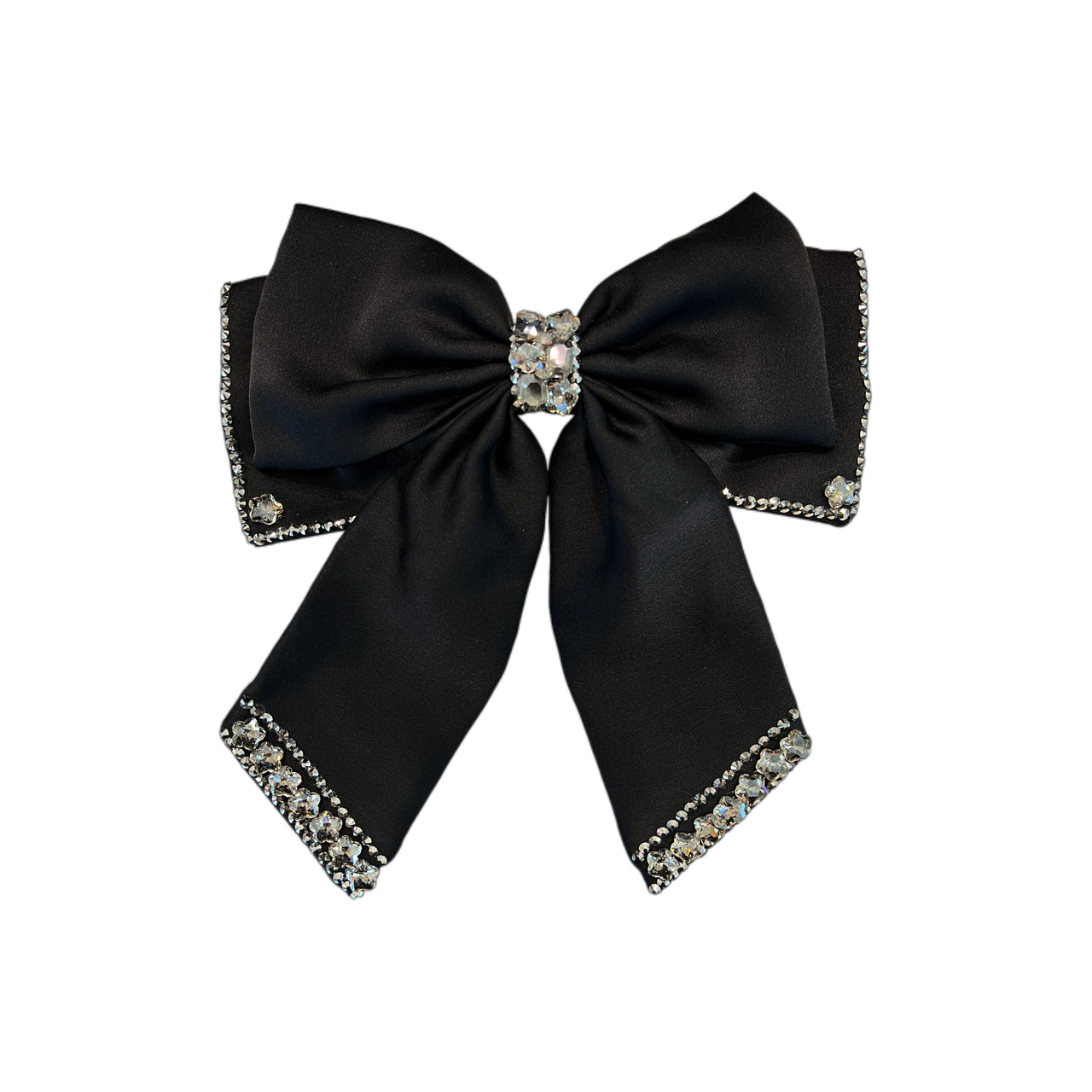 Éclat Cristal Satin Bow Barrette