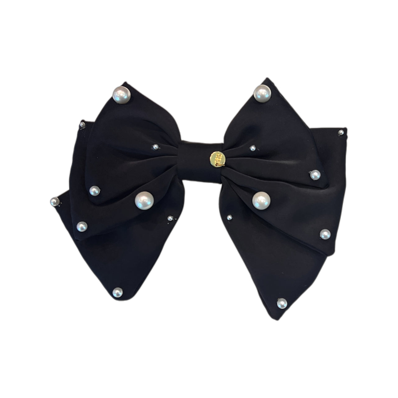 Perla Rêve Hand-Embellished Pearl Bow Barrette - MOGHANT