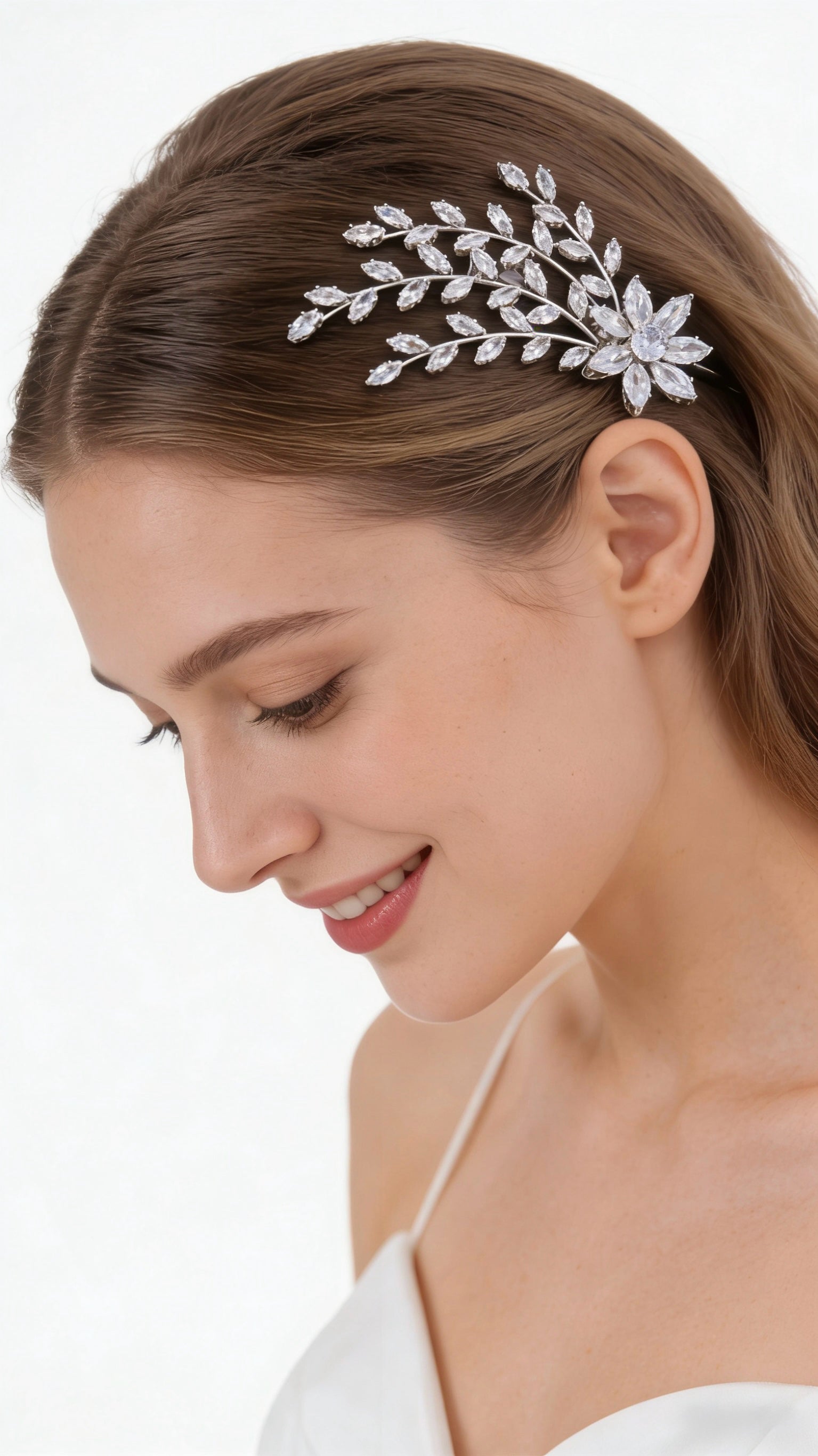 Lumina Delicate Petal Leaf Bridal Hair Comb - MOGHANT