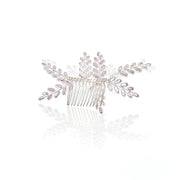 Elysian Handwoven Austrian Crystal Verdant Leaf Bridal Hair Comb - MOGHANT