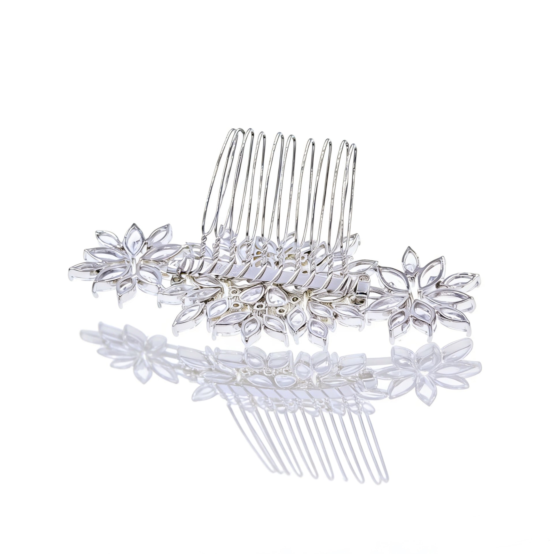 Lumina Ethereal Floral Cascade Bridal Hair Comb - MOGHANT