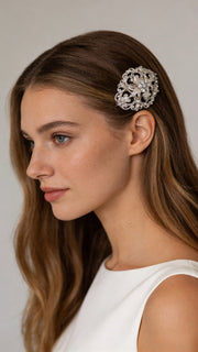 Elysian Handwoven Regal Oval Heritage Bridal Hair Comb - MOGHANT