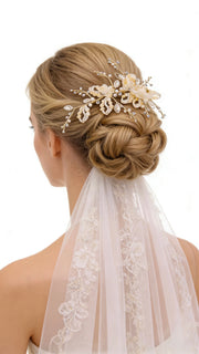 Elysian Handwoven Blossom Vine Bridal Hair Clip - MOGHANT