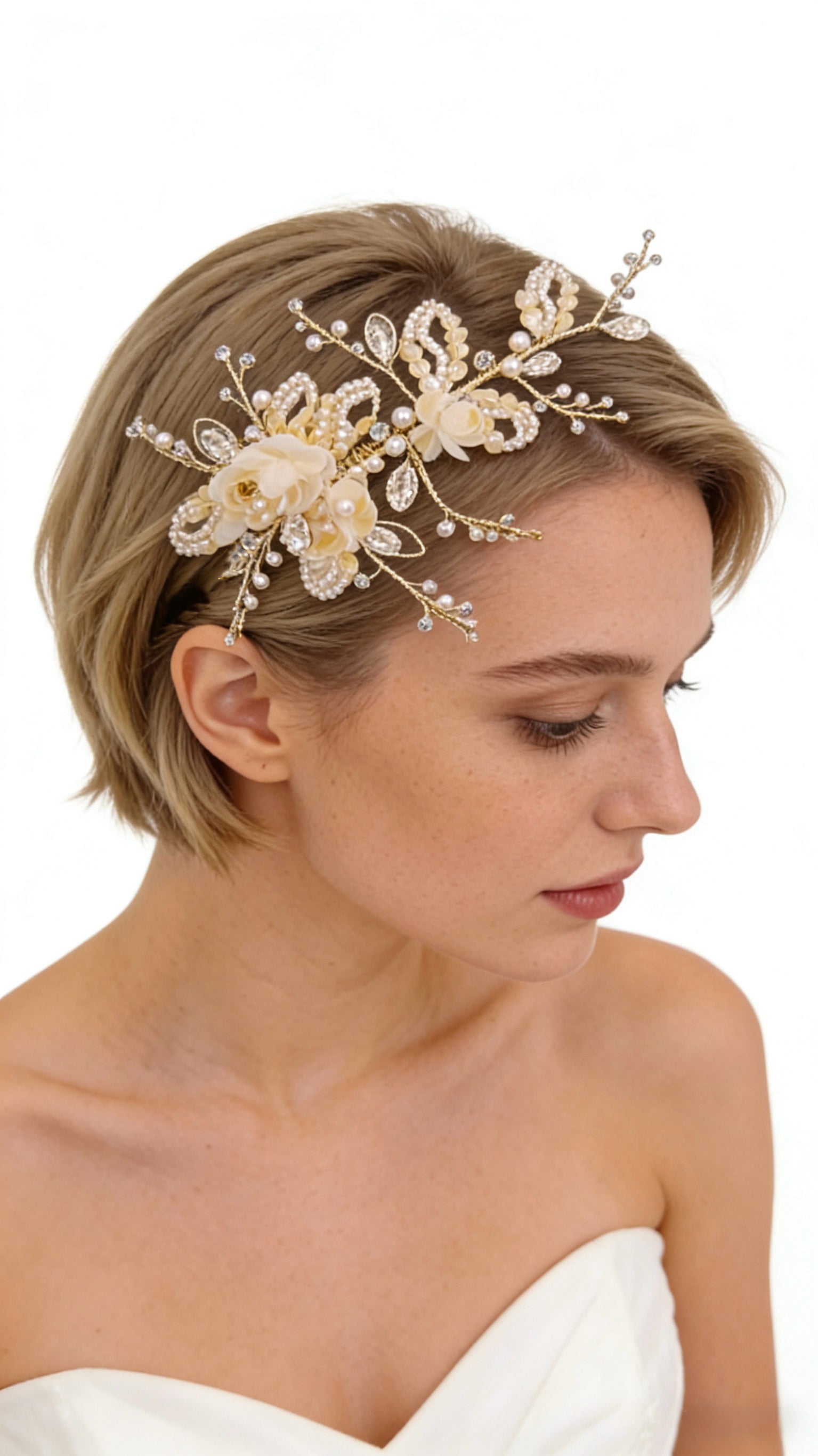 Elysian Handwoven Blossom Vine Bridal Hair Clip - MOGHANT