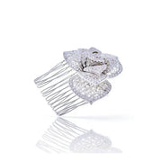 Lumina Layered Rose Micro Pavé Bridal Hair Comb - MOGHANT