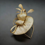 Abacá Bow & Plume Fascinator F3008 - MOGHANT
