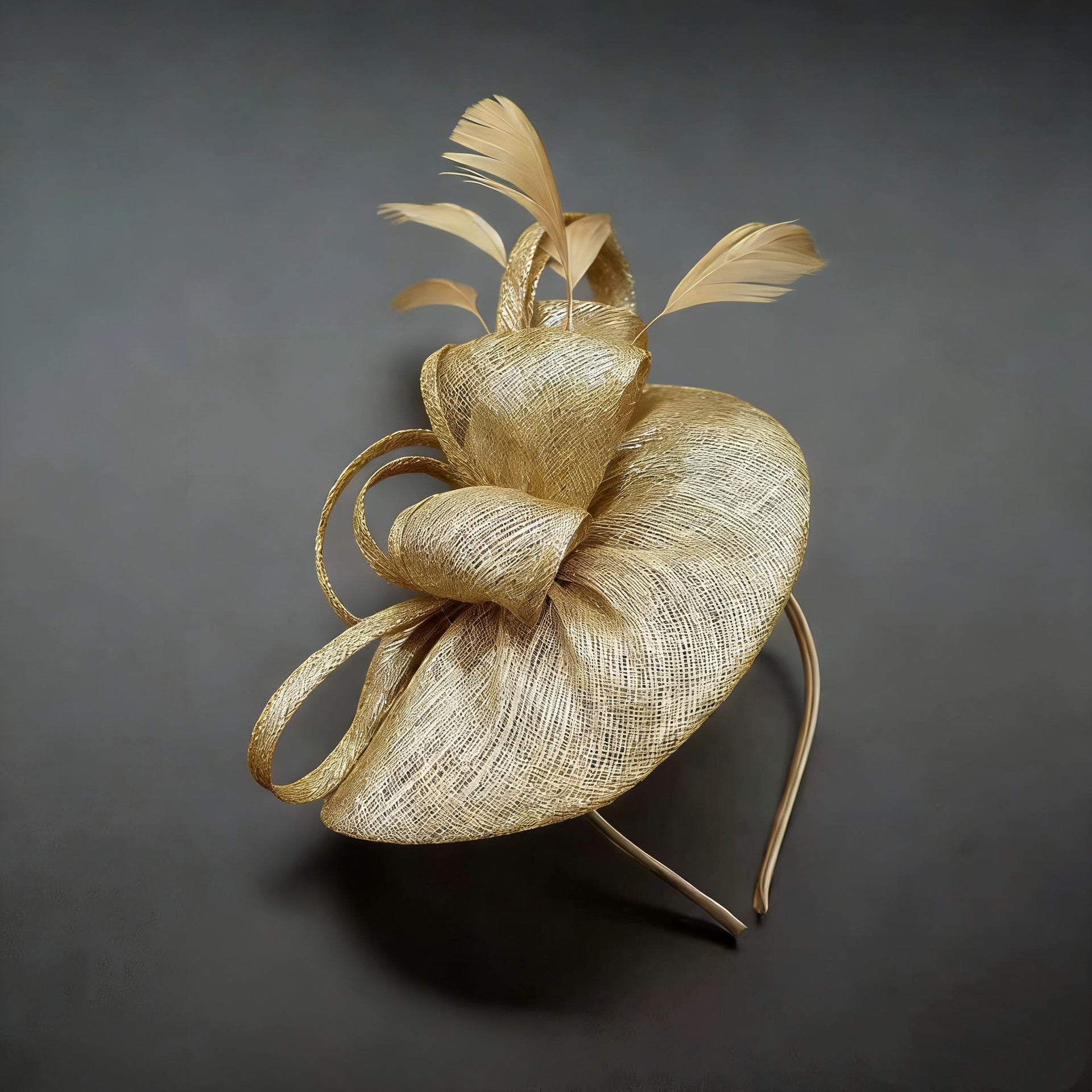 Abacá Bow & Plume Fascinator F3008 - MOGHANT