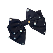Perla Rêve Hand-Embellished Pearl Bow Barrette - MOGHANT