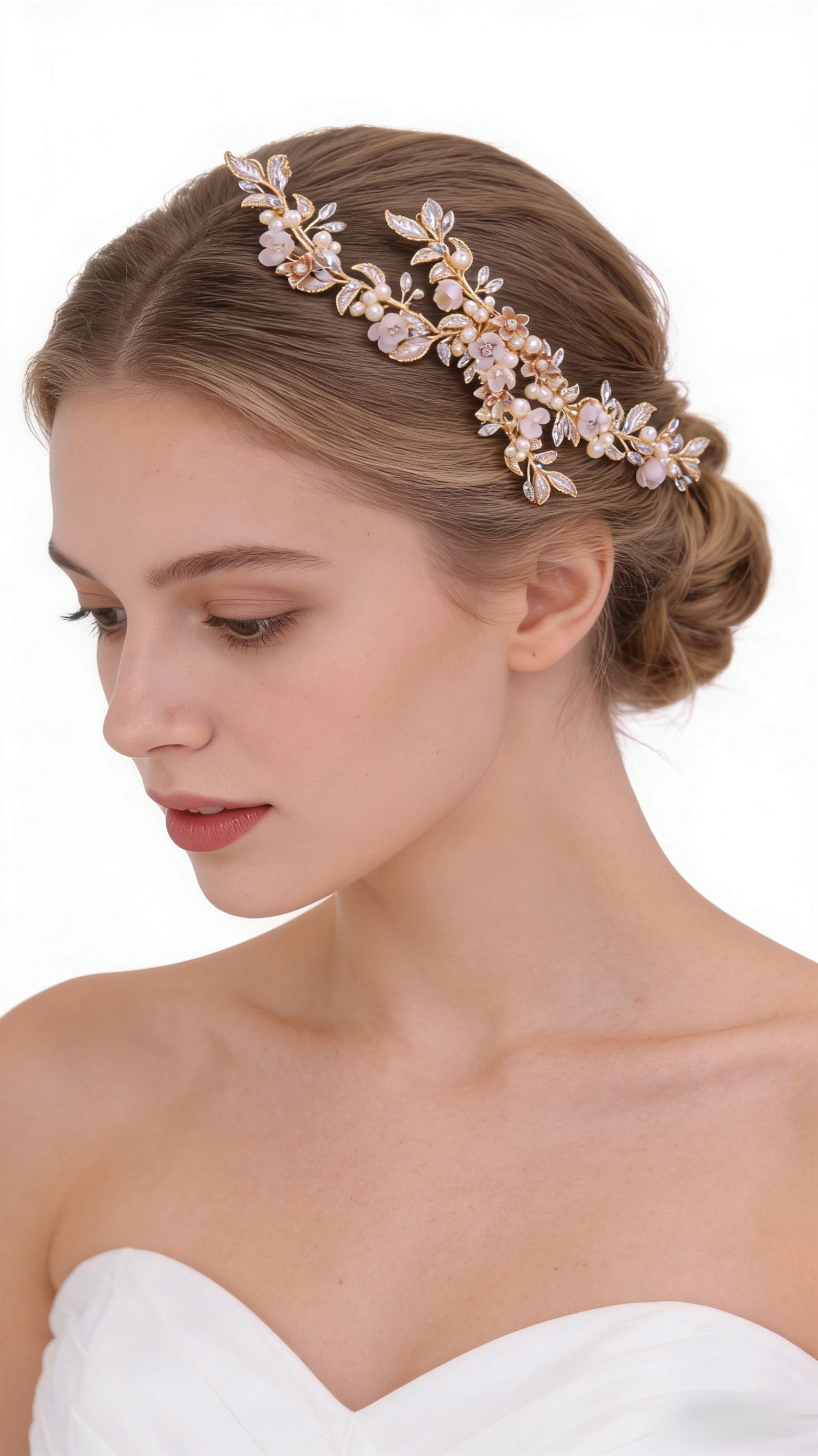 Elysian Handwoven Ethereal Crystal Symphony Bridal Hair Comb - MOGHANT