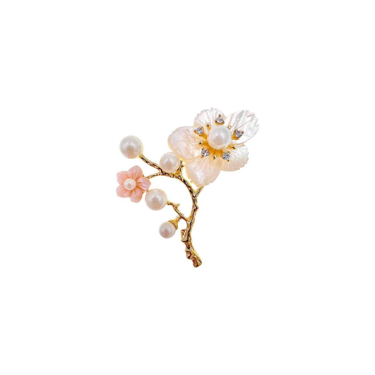 Luminous Muse Sakura Éclat Pearl Shell Cherry Blossom Brooch