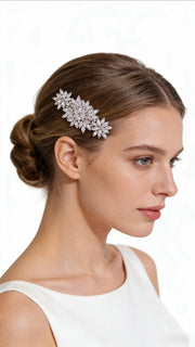 Lumina Ethereal Floral Cascade Bridal Hair Comb - MOGHANT
