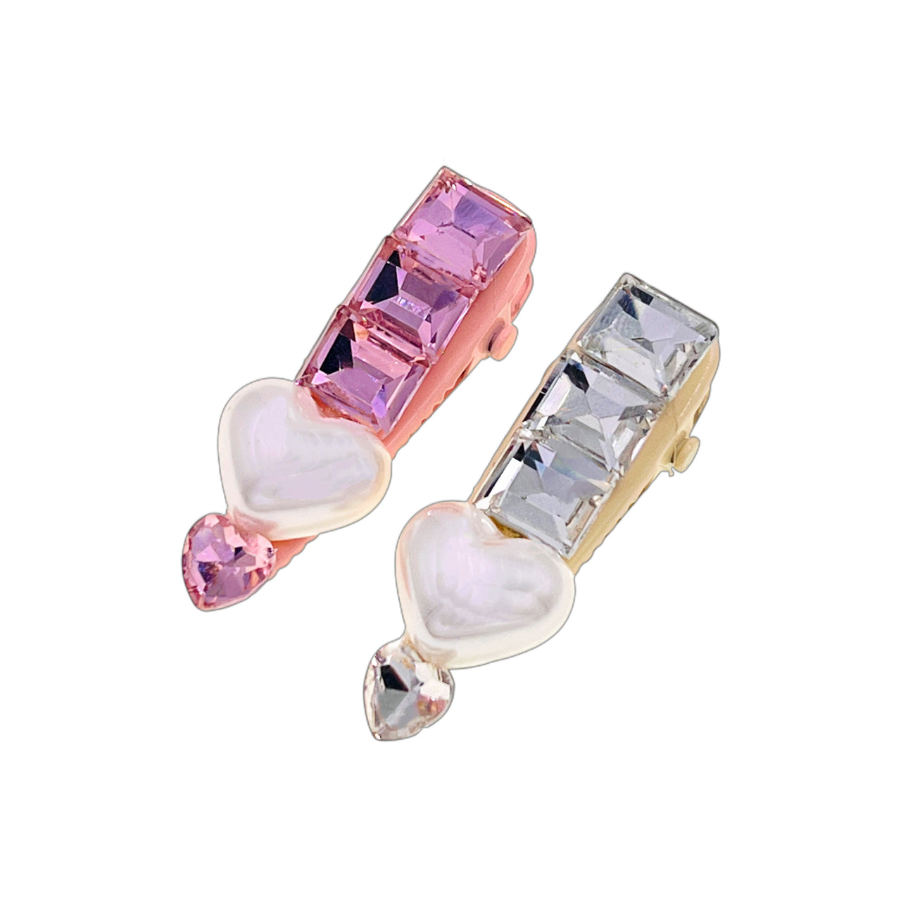 Duo Heart Pearl · Alligator Clip