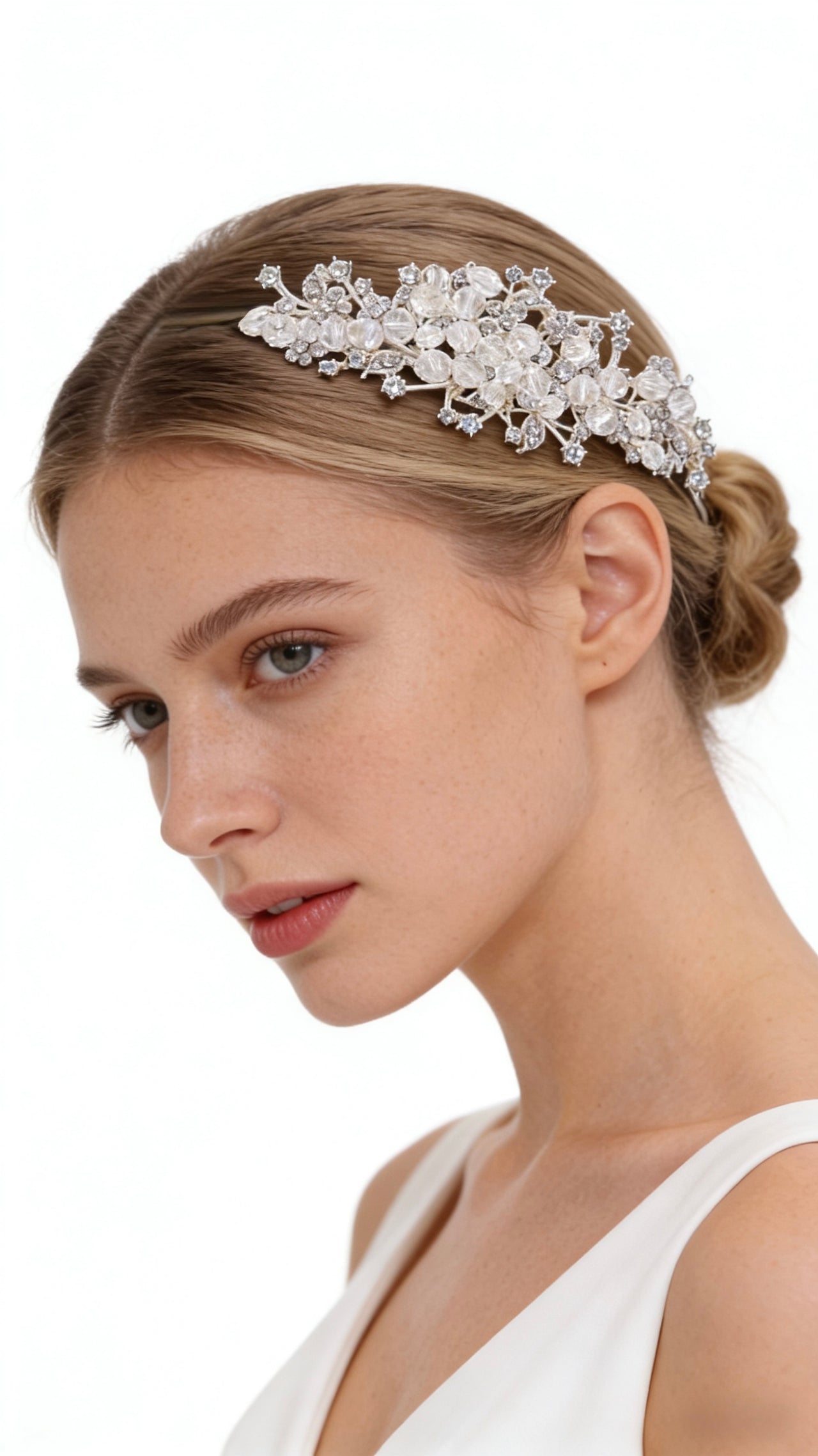 Aurora Handwoven Crystal Bloom Bridal Hair Comb