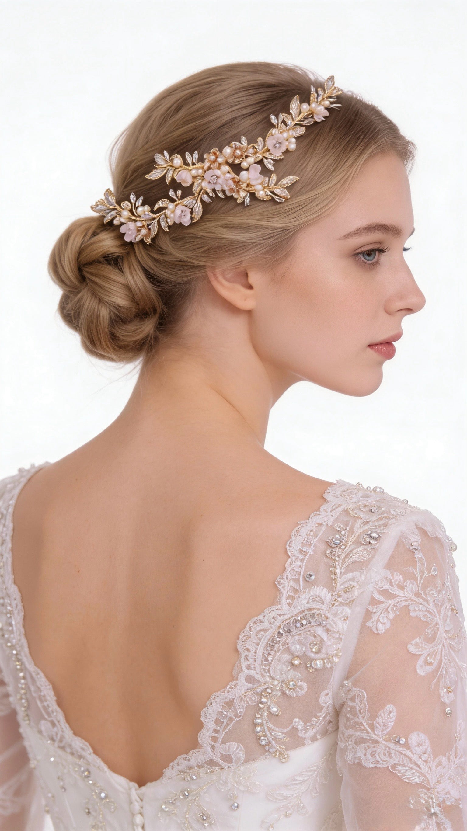 Elysian Handwoven Ethereal Crystal Symphony Bridal Hair Comb - MOGHANT