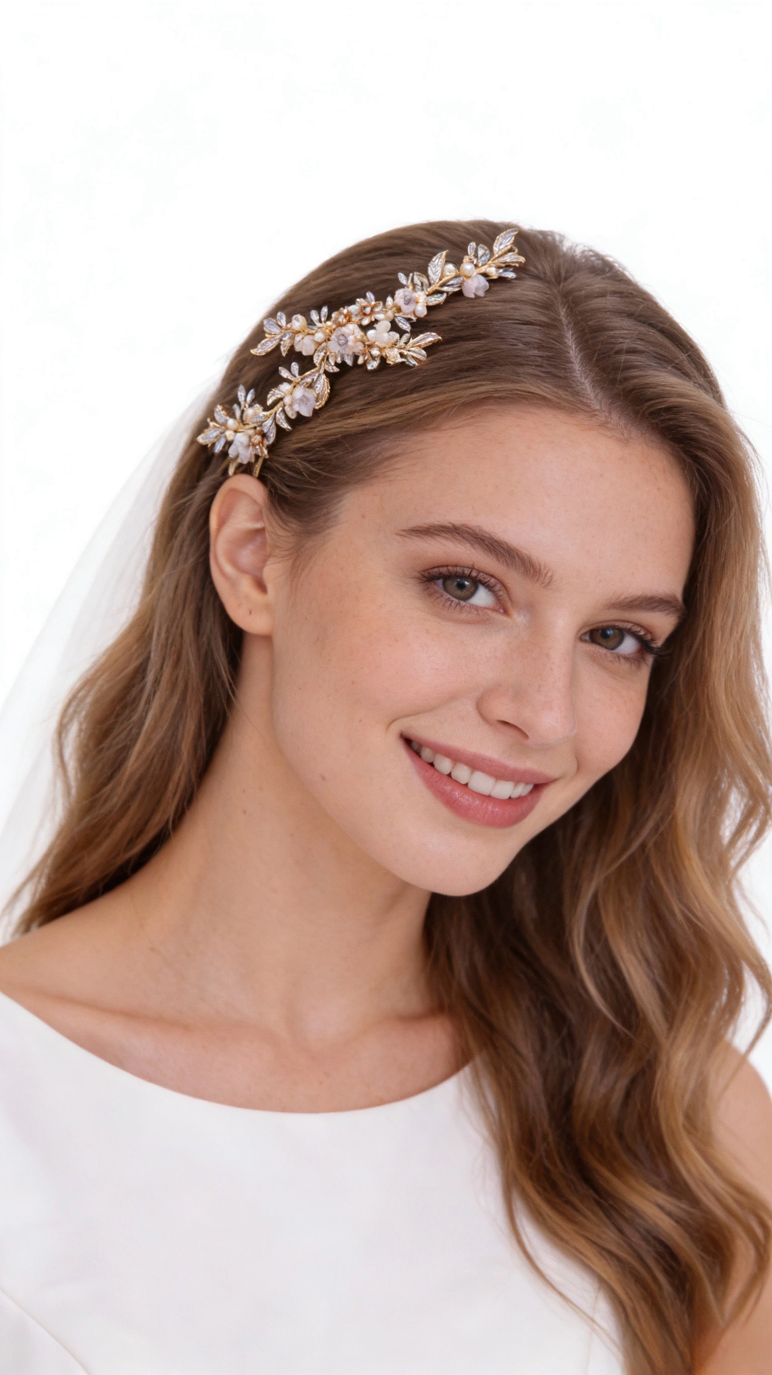 Elysian Handwoven Ethereal Crystal Symphony Bridal Hair Comb - MOGHANT