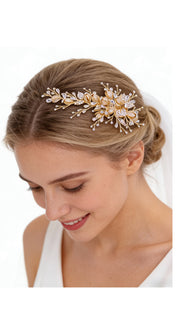 Elysian Handwoven Budding Rose Luxe Bridal Hair Clip - MOGHANT