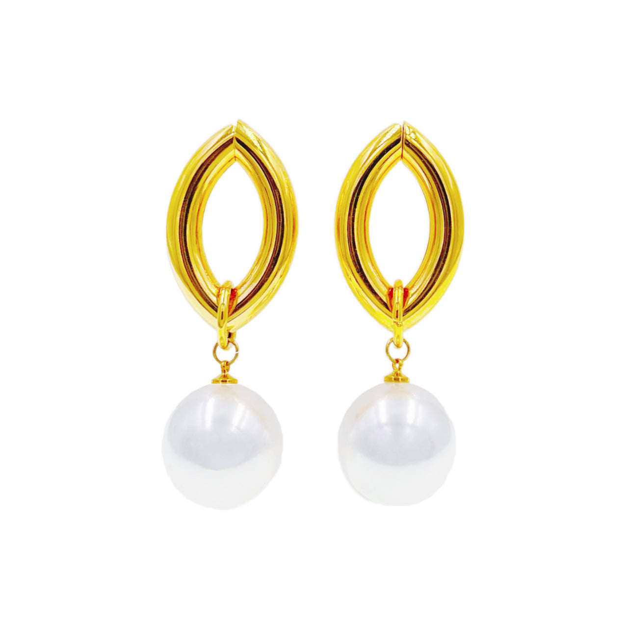 Marquise Glow · Pearl Drop Earrings