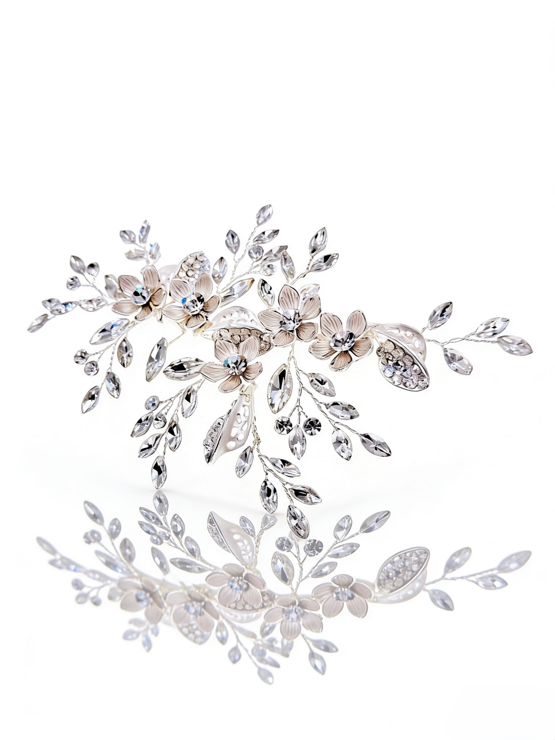 Elysian Handwoven Crystal Wildflower Bridal Hair Clip - MOGHANT