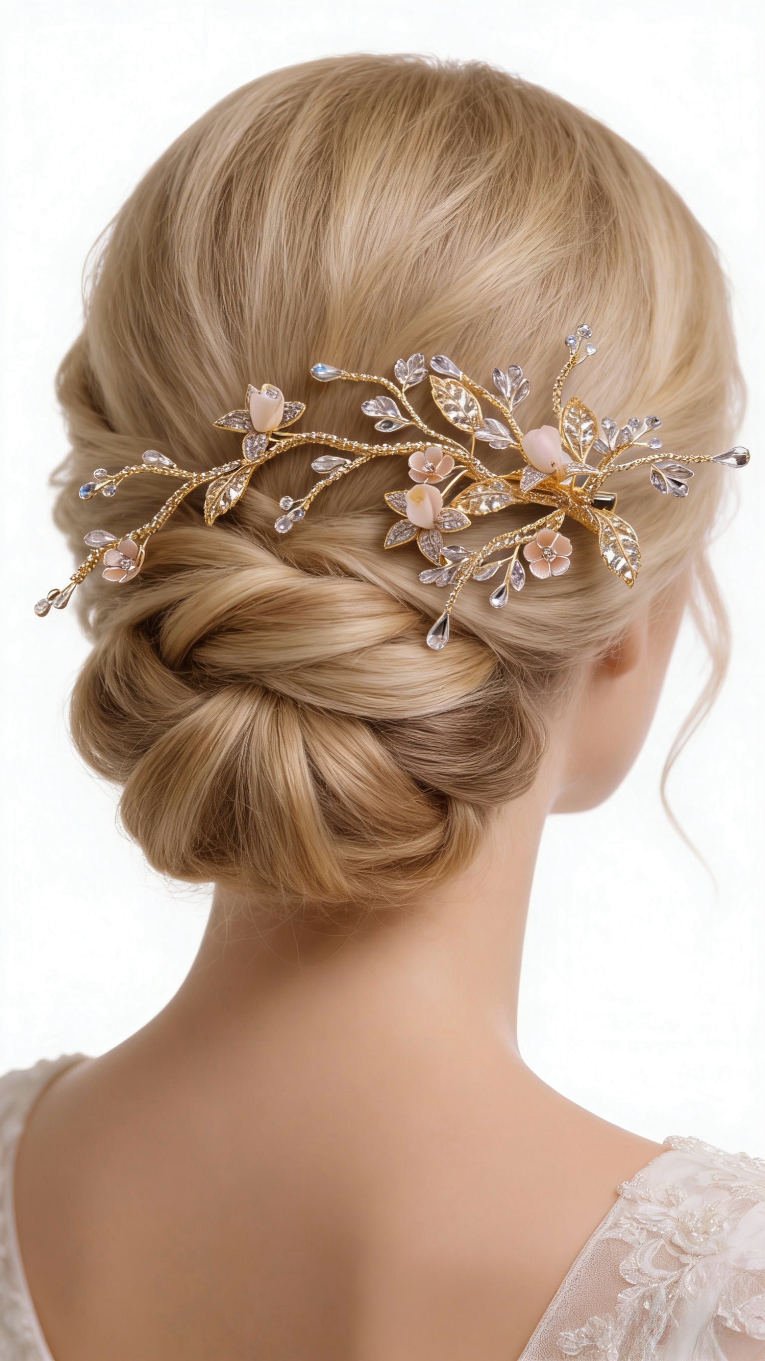 Elysian Handwoven Royal Vintage Foliage Bridal Hair Clip - MOGHANT