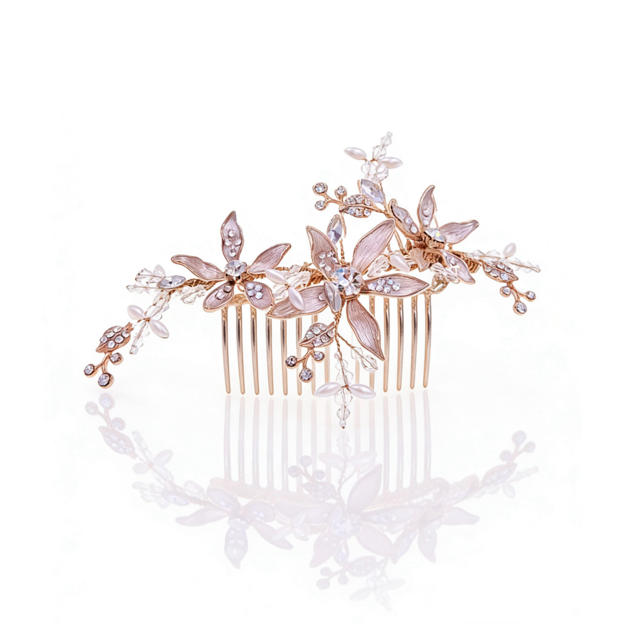 Elysian Handwoven Floral Harmony Bridal Hair Comb