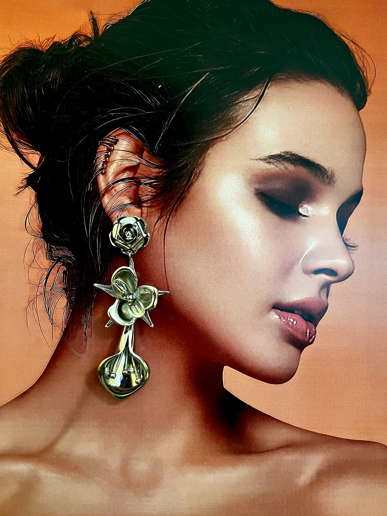 Noctis Floraison · Vintage Silver Bloom Flower Earrings