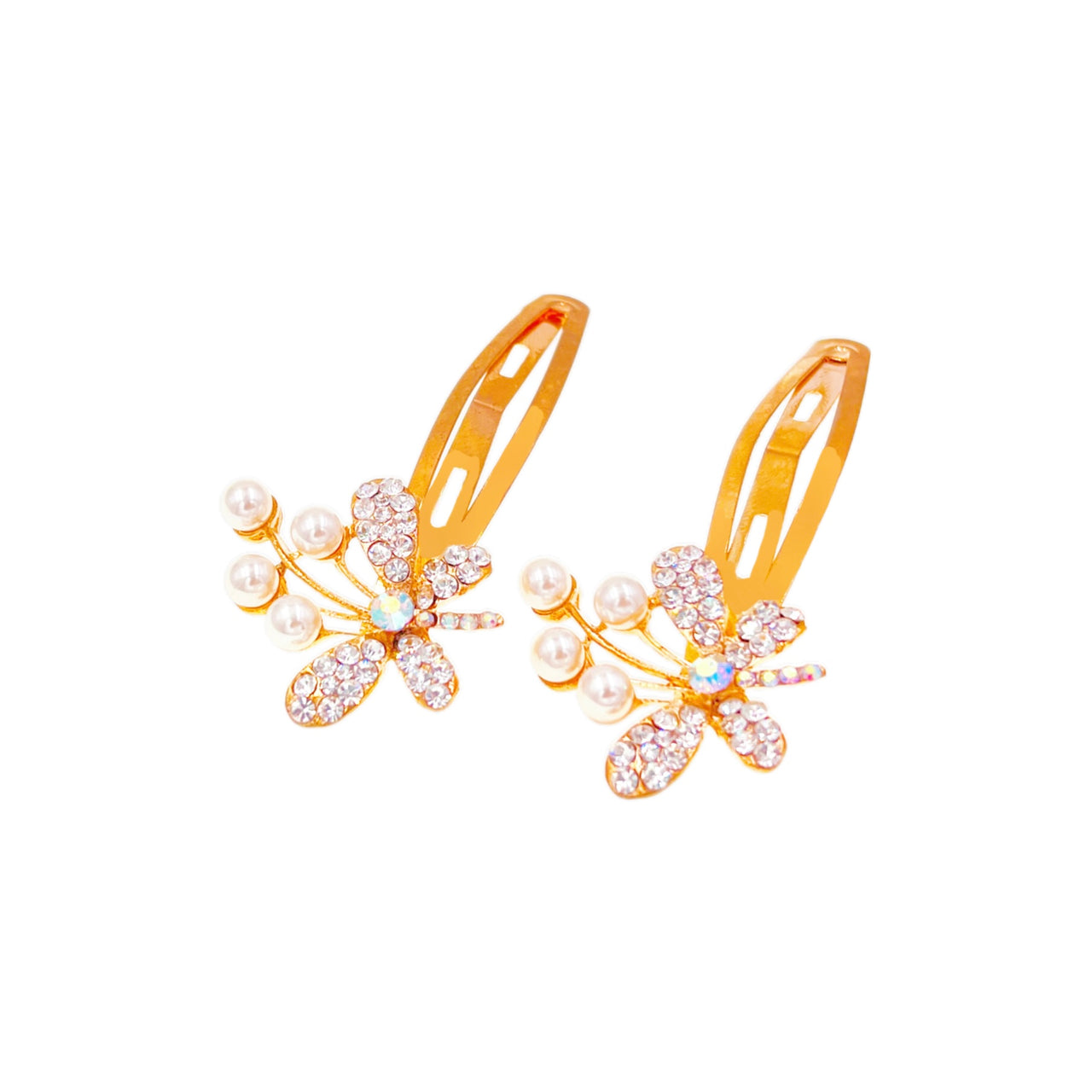 Butterfly Crystal Pearl Click-Clack Clip · C20
