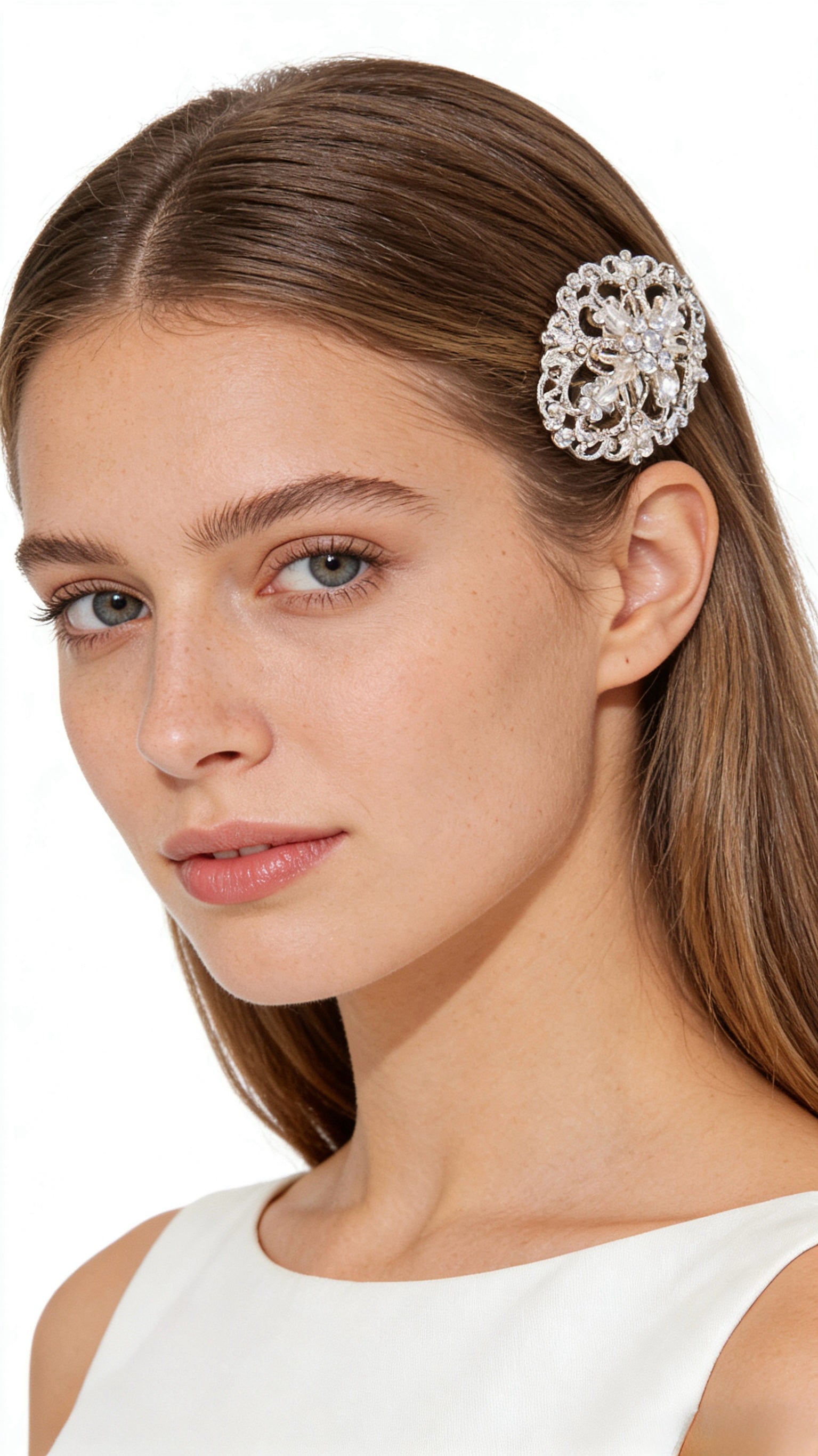 Elysian Handwoven Regal Oval Heritage Bridal Hair Comb - MOGHANT