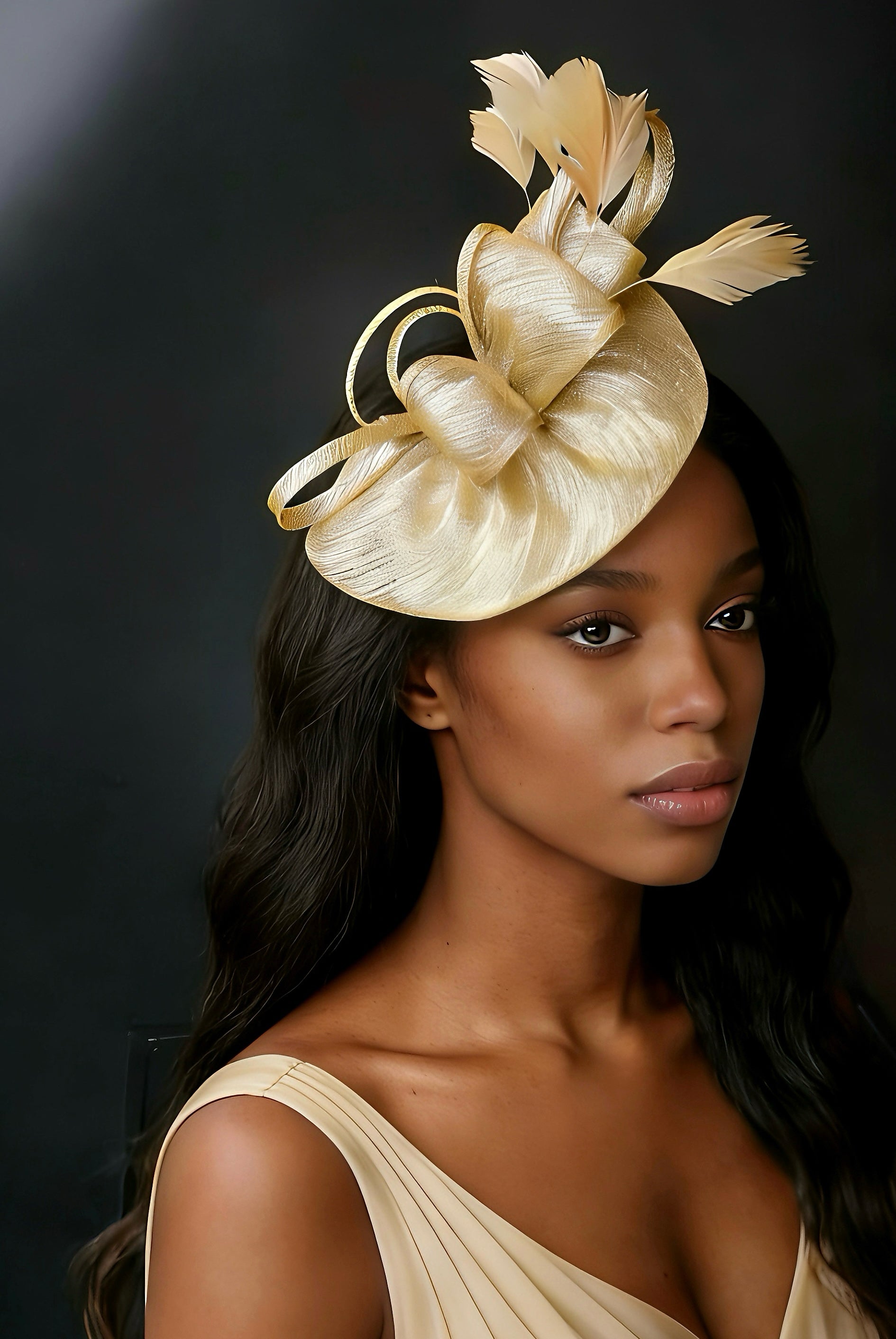 Abacá Bow & Plume Fascinator F3008 - MOGHANT