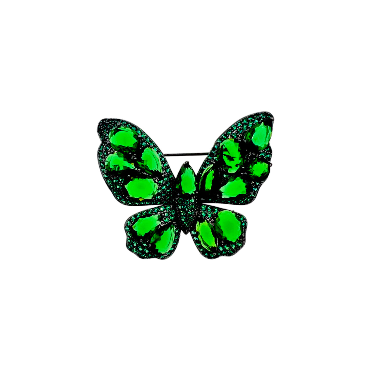 Émeraude Noire · Wings of the Dark Emerald Butterfly Brooch