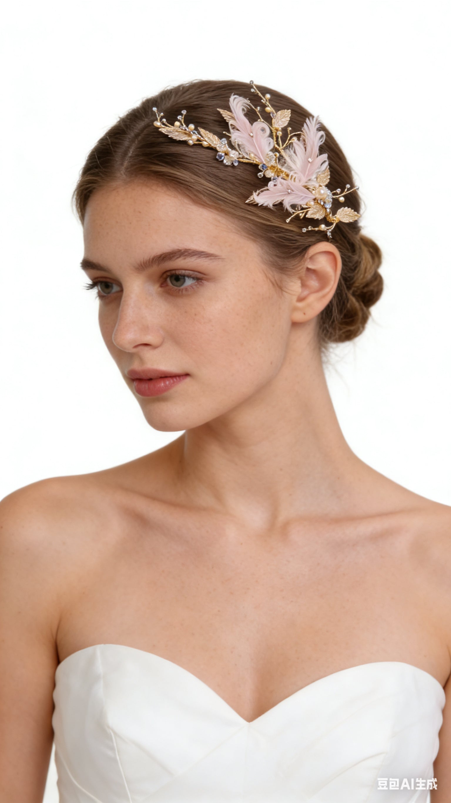 Elysian Handwoven Royal Feather Foliage Bridal Hair Clip - MOGHANT