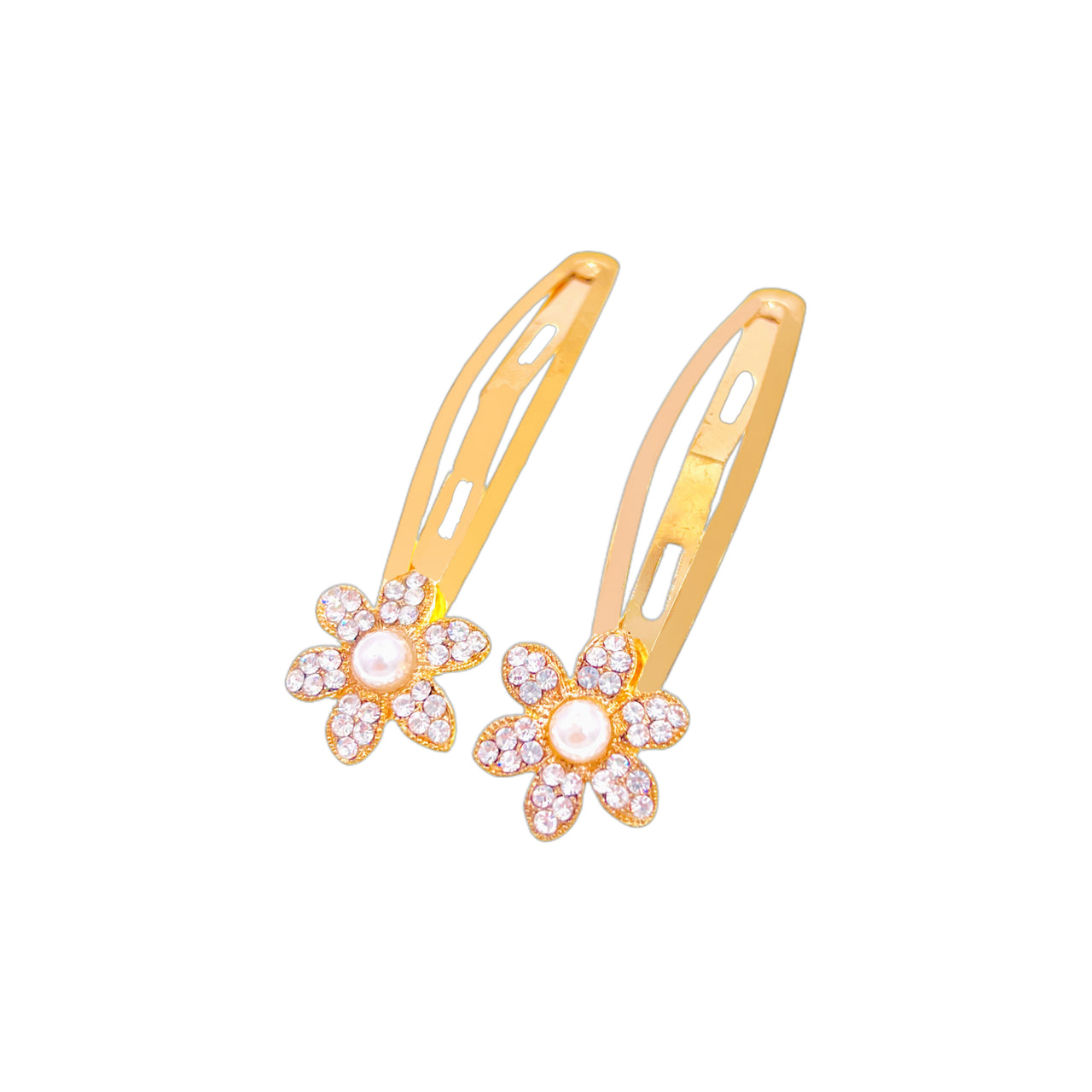 Crystal Pearl Flower Click-Clack Clip · C19