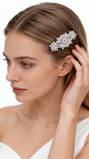 Lumina Ethereal Floral Cascade Bridal Hair Comb - MOGHANT
