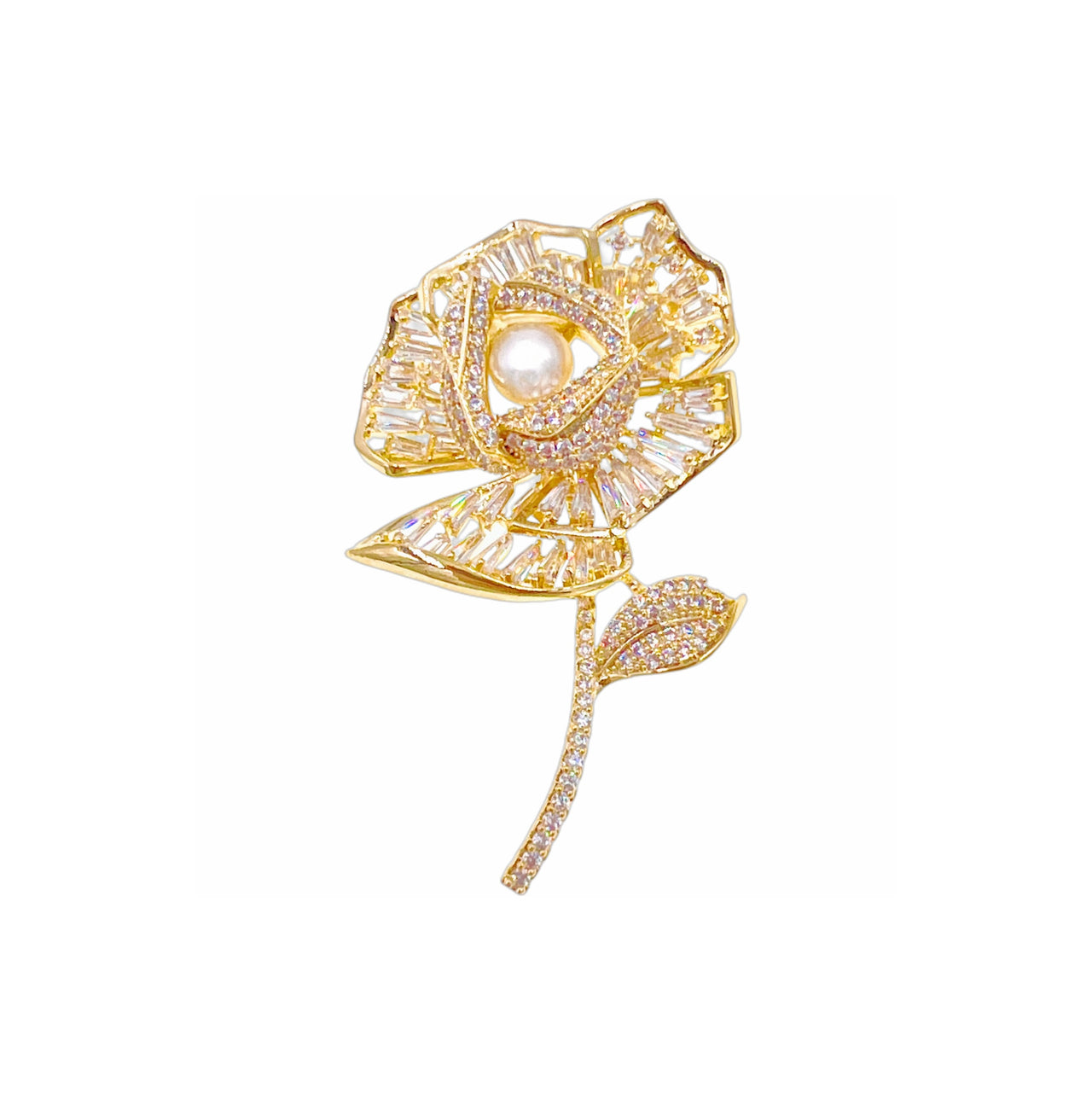 Rosée d’Or · Golden Rose Radiance Brooch