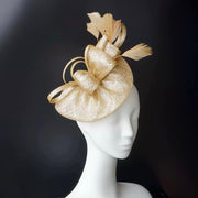 Abacá Bow & Plume Fascinator F3008 - MOGHANT