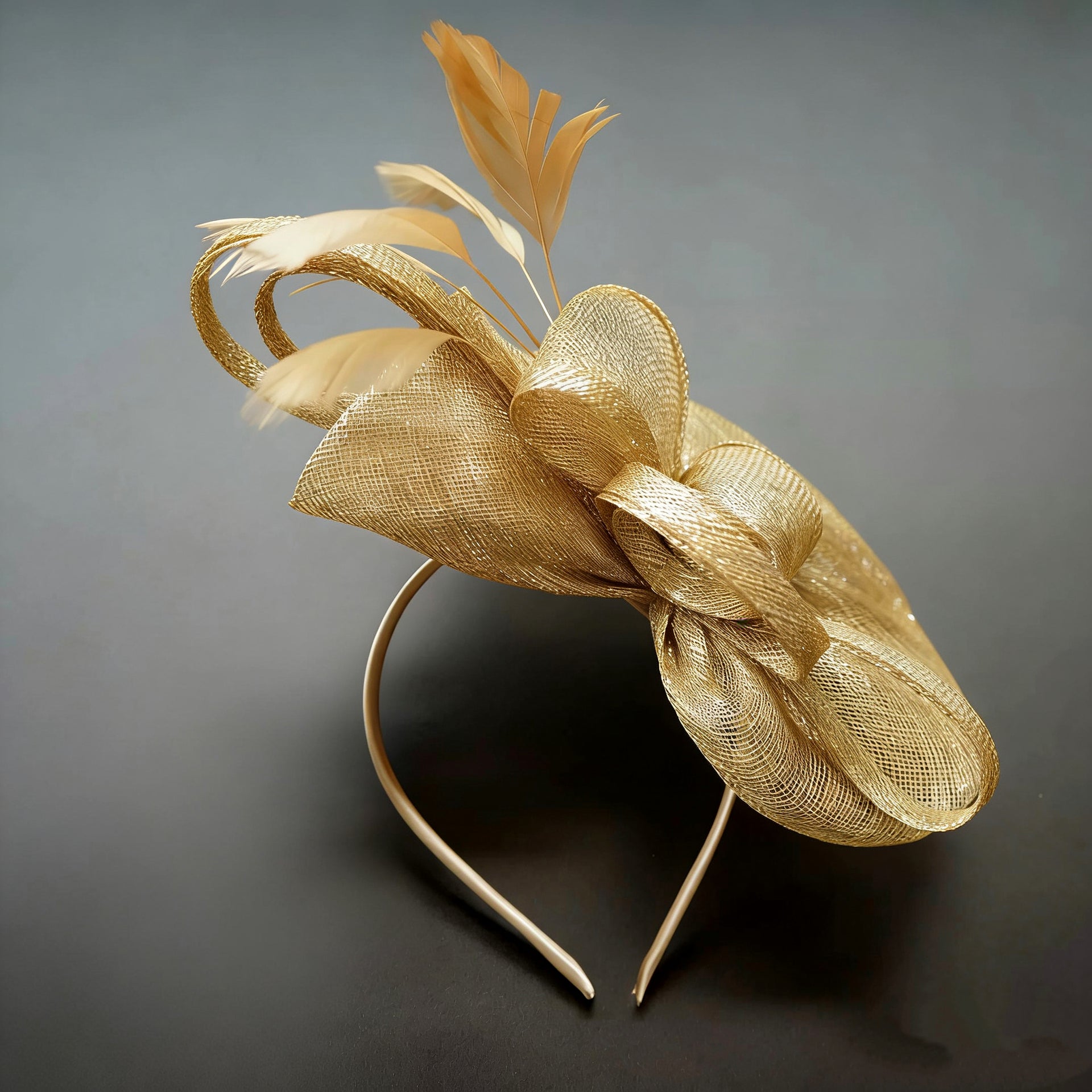 Abacá Bow & Plume Fascinator F3008 - MOGHANT