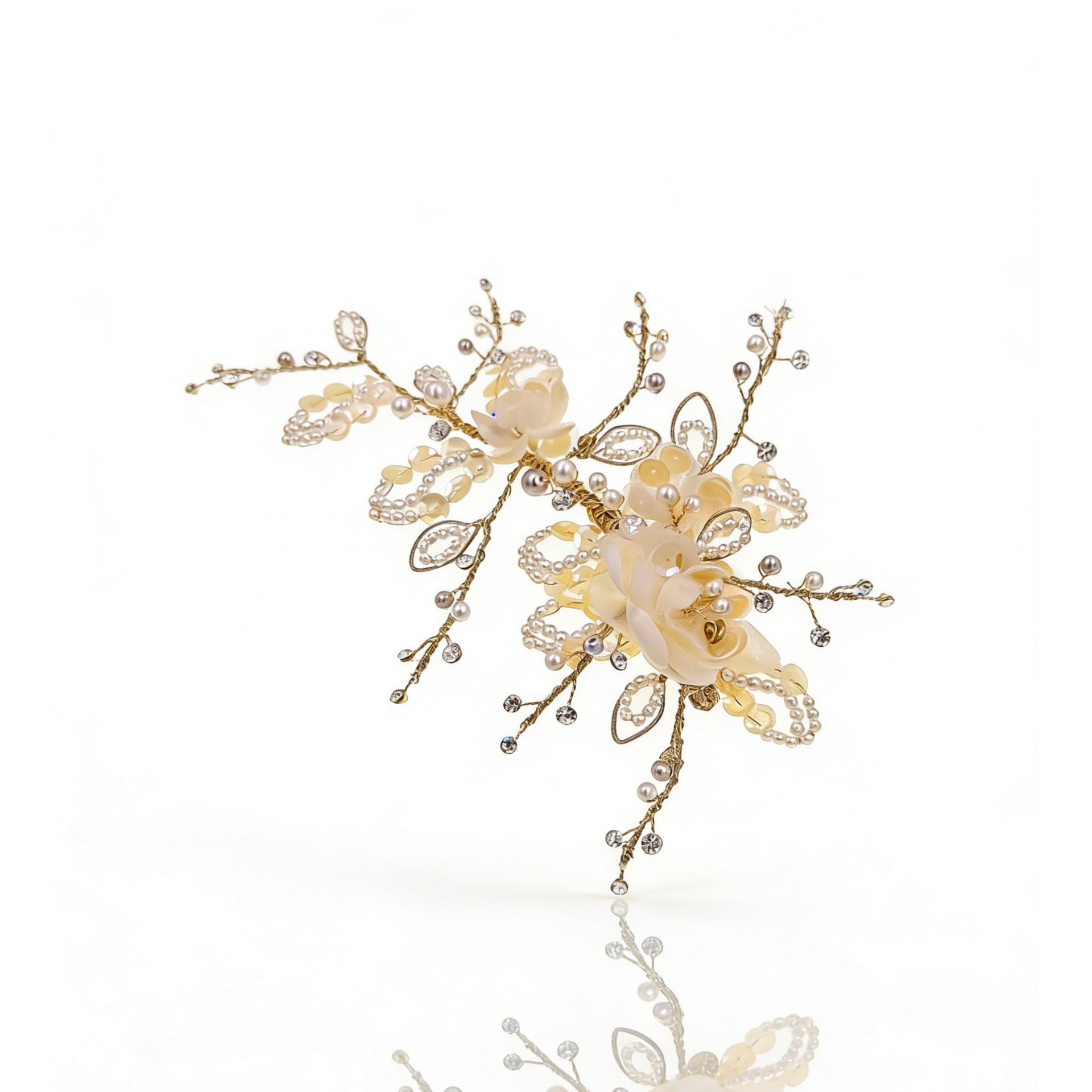 Elysian Handwoven Blossom Vine Bridal Hair Clip - MOGHANT