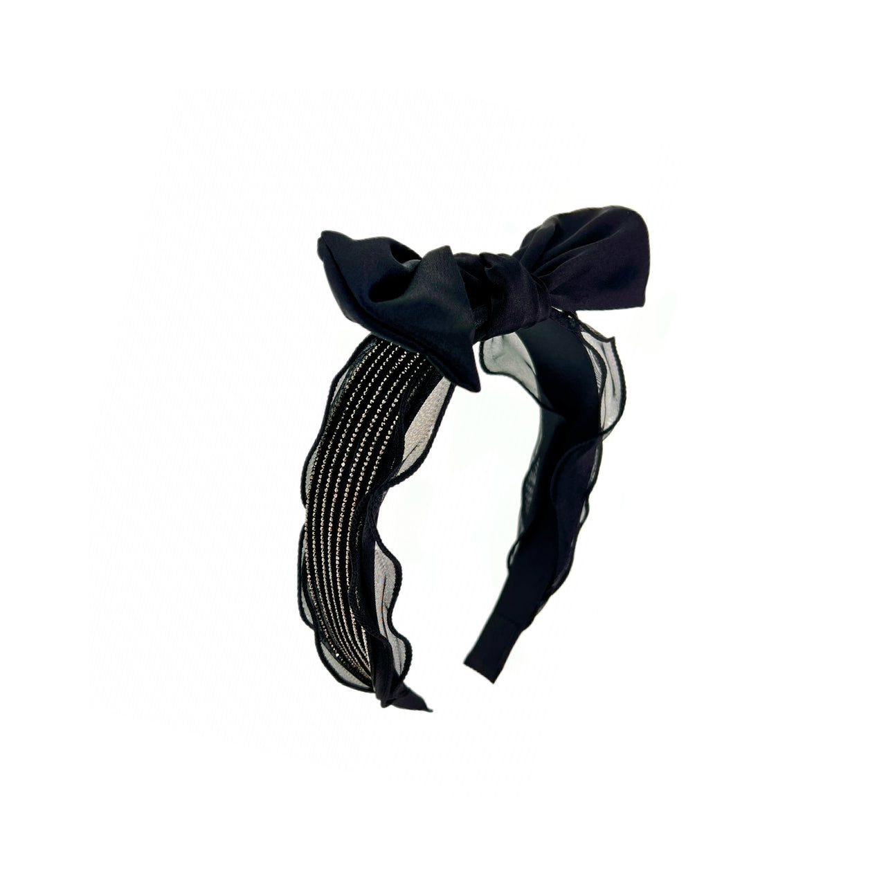 Éclat de Duchesse Rhinestone Wide Headband with Removable Bow