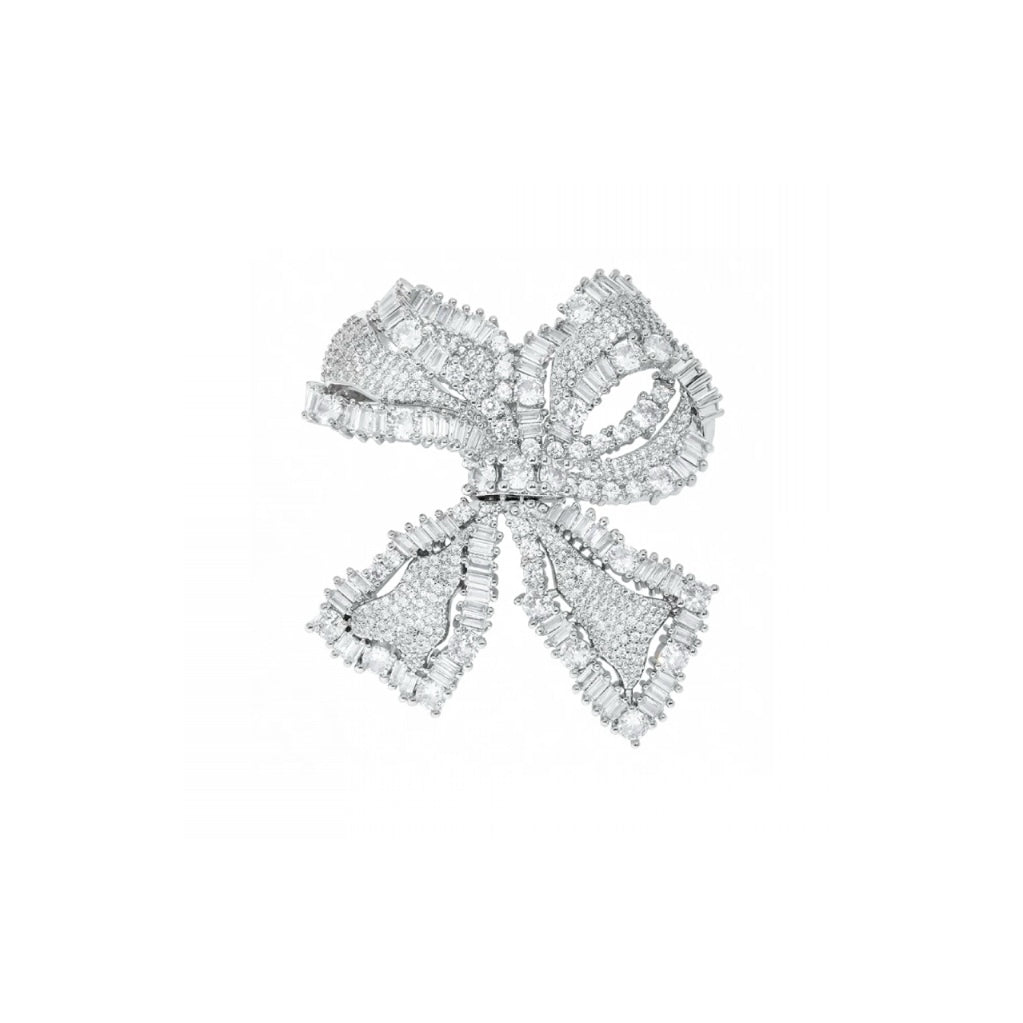 Celeste Noeud Haute Couture White Gold Bow Brooch Pin